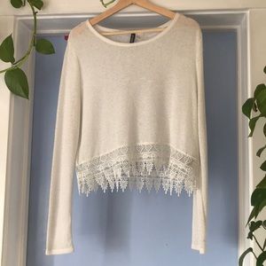 White lace long sleeve